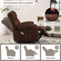 Jonpony Massage Rocker Recliner Chair With Heat And Vibration Rocking Lounge Chair For Living Room Comfy Overstuffed Recliner Wi