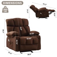 Jonpony Massage Rocker Recliner Chair With Heat And Vibration Rocking Lounge Chair For Living Room Comfy Overstuffed Recliner Wi