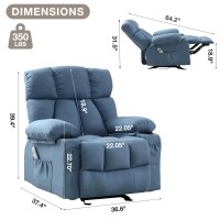 Massage Rocker Recliner Chair With Heat And Vibration Ergonomic Rocking Lounge Chair For Living Room Comfy Overstuffed Recliner