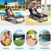 Aboron Patio Lounge Chair 3In1 Folding Heavy Duty 500Lb Loading Chaise Chair Adjustable Portable Chair For Home Garden Beach O