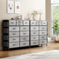 Lulive Dresser For Bedroom With 12 Drawers Tall Dresser Chest Of Drawers With Side Pockets And Hooks Fabric Dresser Storage To