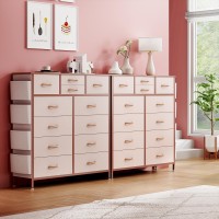 Lulive Pink Dresser For Bedroom With 12 Drawers Tall Dresser Chest Of Drawers With Side Pockets And Hooks Fabric Dresser Stora