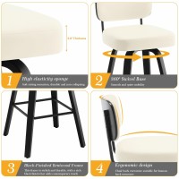 Bekrvio Swivel Bar Height Stools Set Of 3 Upholstered Faux Leather Barstools With Back 29 Seat Height Tall Bar Stools For Ki