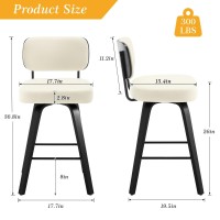 Bekrvio Swivel Counter Height Bar Stools Set Of 3 Upholstered Faux Leather Barstools With Back 26 Seat Height Bar Chairs Isl