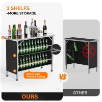 Vingli 43 Portable Bar Table 3Tier Shelves Carry Bag Mobile Bar Table For Events Party Camping Picnic Tradeshow Outdoo