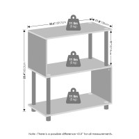 Furinno Reed 3Tier Sshaped Bookcase Bookshelf Espresso