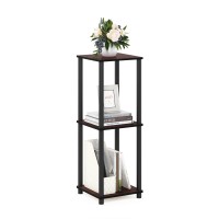 Furinno Turnntube Easy Assembly Stackable Bookcase Bookshelf Dark Cherryblack