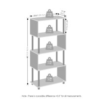 Furinno Reed 5Tier Sshaped Bookcase Bookshelf Espresso