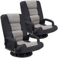 Buymoth Swivel Floor Gaming Chair Warmrests 2 Pack Folding Video Reclining Sofa W6 Adjustable Position Padded Backrest Cus