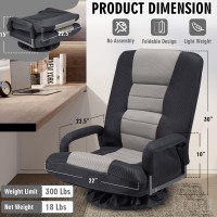 Buymoth Swivel Floor Gaming Chair Warmrests 2 Pack Folding Video Reclining Sofa W6 Adjustable Position Padded Backrest Cus