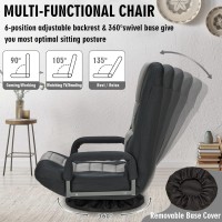 Buymoth Swivel Floor Gaming Chair Warmrests 2 Pack Folding Video Reclining Sofa W6 Adjustable Position Padded Backrest Cus