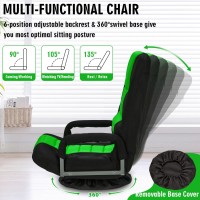 Buymoth Swivel Floor Gaming Chair Warmrests 2 Pack Folding Video Reclining Sofa W6 Adjustable Position Padded Backrest Cus