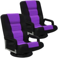 Buymoth Swivel Floor Gaming Chair Warmrests 2 Pack Folding Video Reclining Sofa W6 Adjustable Position Padded Backrest Cus