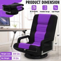 Buymoth Swivel Floor Gaming Chair Warmrests 2 Pack Folding Video Reclining Sofa W6 Adjustable Position Padded Backrest Cus