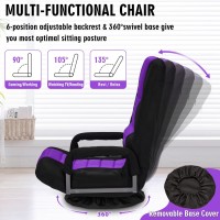 Buymoth Swivel Floor Gaming Chair Warmrests 2 Pack Folding Video Reclining Sofa W6 Adjustable Position Padded Backrest Cus