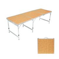 Moosinily 6 Ft Folding Table 3 Adjustable Height Camping Table Picnic Table Aluminum Portable Camp Table Outdoor Indoor Foldable