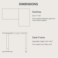 Flexispot 71 Inch Lshaped Standing Desk Electric Height Adjustable Desk Sit Stand Large Corner Desk Memory Preset Controller