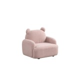 Raelynn 255W Pink Teddy Velvet Bearshaped Kids Armchair