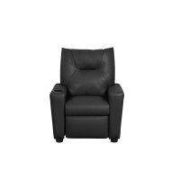 Perline 23W Black Pvc Fabric Kids Recliner Chair With Cupholder