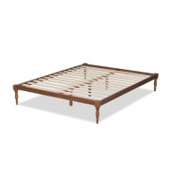 Baxton Studio Iseline Modern And Contemporary Walnut Brown Finished Wood Full Size Platform Bed Frame
