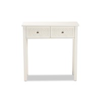 Baxton Studio Lambert Classic And Traditional White Finished Wood 2-Drawer Console Table