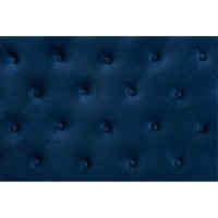 Baxton Studio Clovis Modern And Contemporary Navy Blue Velvet Fabric Upholstered Queen Size Headboard