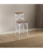 Zaire - Bar Chair (1Pc) Antique White & Antique Oak