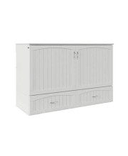 Southampton Murphy Bed Chest Queen White with Charging Station