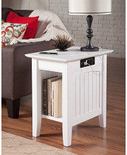 Nantucket Chair Side Table w/Charger WH
