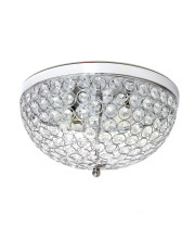 Elegant Designs 2 Light Elipse Crystal Flush Mount Ceiling Light
