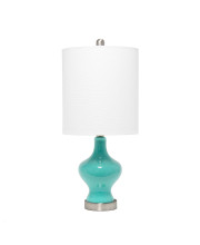 Elegant Designs Glass Gourd Shaped Table Lamp, Teal