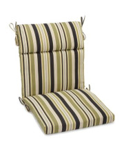 19-inch by 40-inch Spun Polyester Outdoor Squared Seat/Back Chair Cushion - Eastbay Onyx