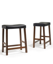 Upholstered Saddle Seat Bar Stool In Classic Cherry Finish With 24 Inch Seat Height. (Set Of Two) Cros-Cf500224Ch