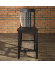 School House Bar Stool In Black Finish With 24 Inch Seat Height. (Set Of Two)