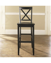 X-Back Bar Stool In Black Finish With 30 Inch Seat Height. (Set Of Two) Cros-Cf500430Bk