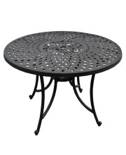 Sedona 42" Cast Aluminum Dining Table In Charcoal Black Finish