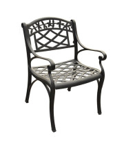 Sedona Cast Aluminum Arm Chair In Charcoal Black Finish (Set Of 2) Cros-Co6101Bk