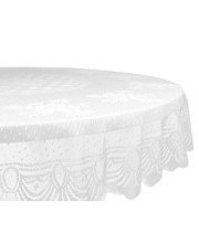 Dii White Floral Polyester Lace Tablecloth 63 Round