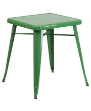 23.75'' Square Green Metal Indoor-Outdoor Table - CH-31330-29-GN-GG