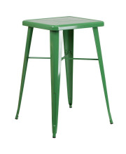 23.75'' Square Green Metal Indoor-Outdoor Bar Height Table - CH-31330-GN-GG