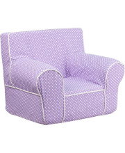 Small Lavender Dot Kids Chair with White Piping