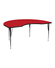 48W x 72L Kidney Red HP Laminate Activity Table - Standard Height Adjustable Legs - XU-A4872-KIDNY-RED-H-A-GG