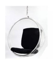 Fine Mod Imports Bubble Hanging Chair, Black
