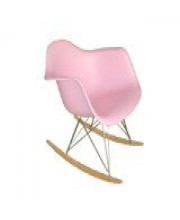 Designer Modern Letterio White Cradle Rocker Chair Pink