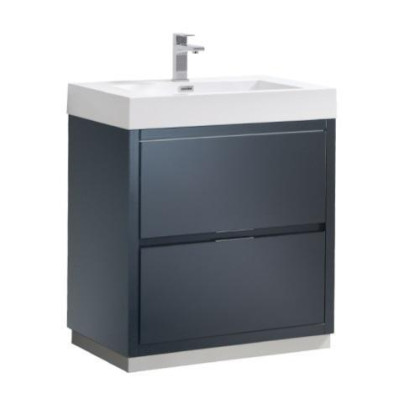 Fresca Vista 48" Gray Oak Wall Hung Modern Bathroom Cabinet w/ Integrated Sink