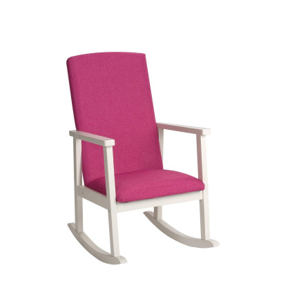 Children's Deluxe Rocking Chair w/ Fully Upholstered Pink Seat and Backrest