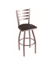 410 Jackie 25" Counter Stool with Stainless Finish, Allante Espresso Seat, and 360 swivel
