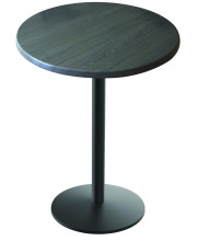 30" OD214 Black Table with 36" Diameter Indoor/Outdoor Charcoal Top