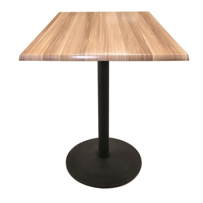 30" OD214 Black Table with 36" x 36" Square Indoor/Outdoor Natural Top