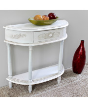 Windsor Antique White Carved Wood Table - Antique White
